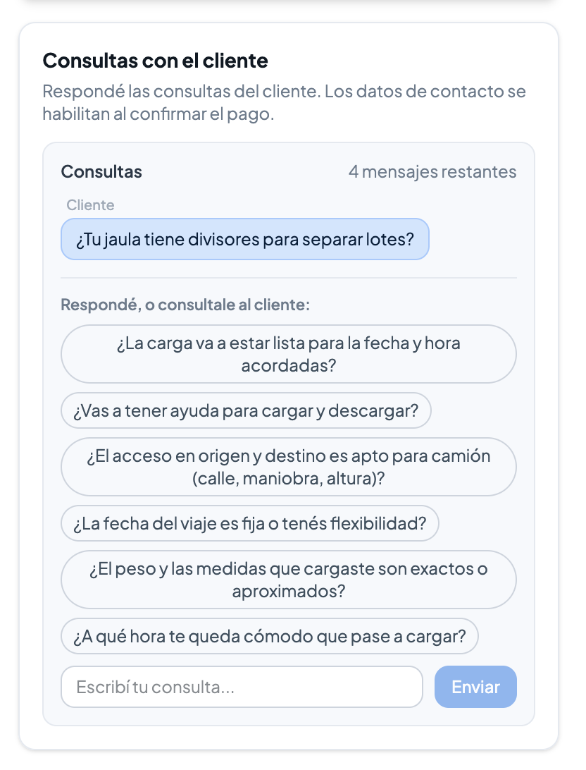 Rutazo: comunicación directa entre el dador y el transportista dentro de la plataforma